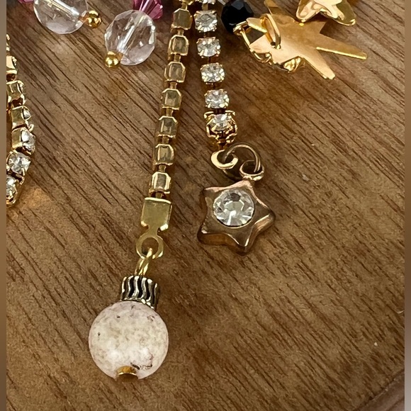 Vintage Lunch At The Ritz Tropical Moon earrings AS IS - Picture 5 of 8